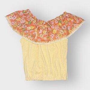 Floral Ruffle Off-Shoulder Top – 70s Cottagecore